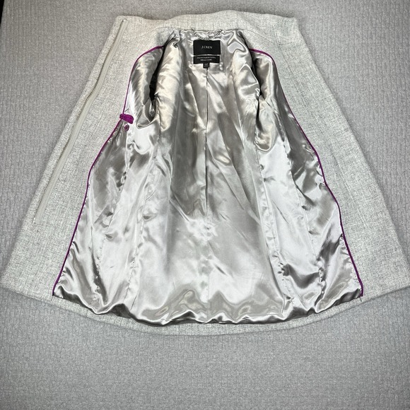 J. Crew Nello Gori Italian Stadium Cloth Pea Coat 00P Gray Wool Stand Collar - Picture 6 of 9